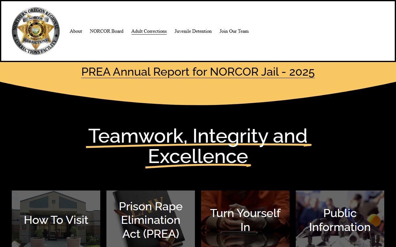 Northern Oregon Regional Corrections Adult Facility roster and contact page for Wasco County inmate lookup