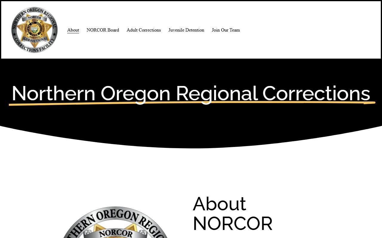 Northern Oregon Regional Corrections Juvenile Detention Facility regional complex context in Wasco County